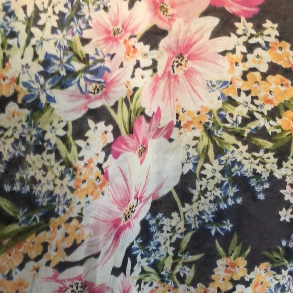 J. Jill floral cotton and silk blend long sleeve top size Large Petite - Picture 7 of 9